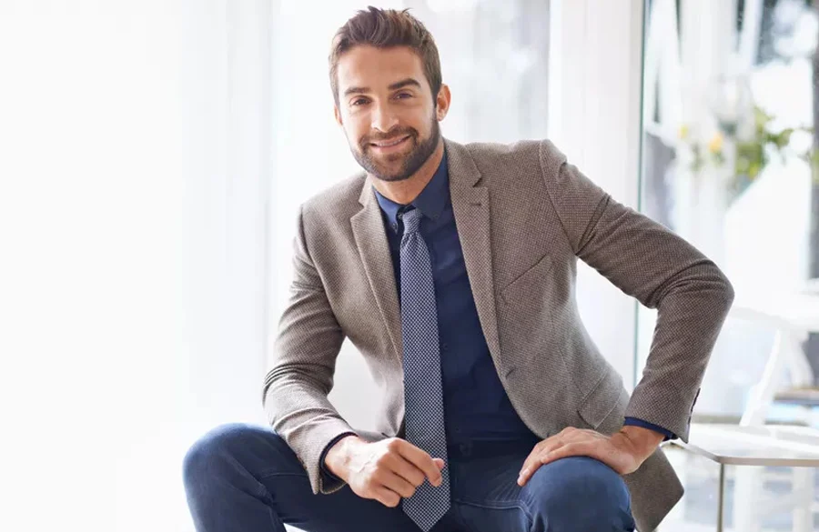 What do handsome men wear at work?