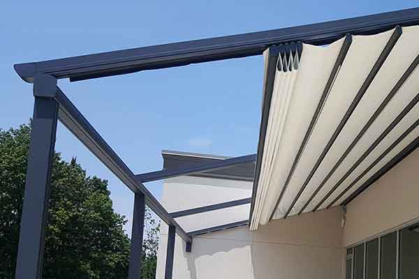 In what dimensions and sizes are electric awnings made?