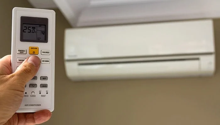 Where is the Samsung air conditioner reset button?