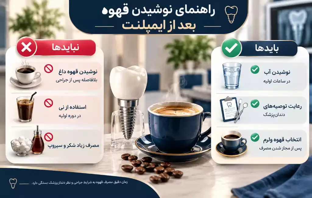 نکات مهم برای نوشیدن قهوه بعد از ایمپلنت